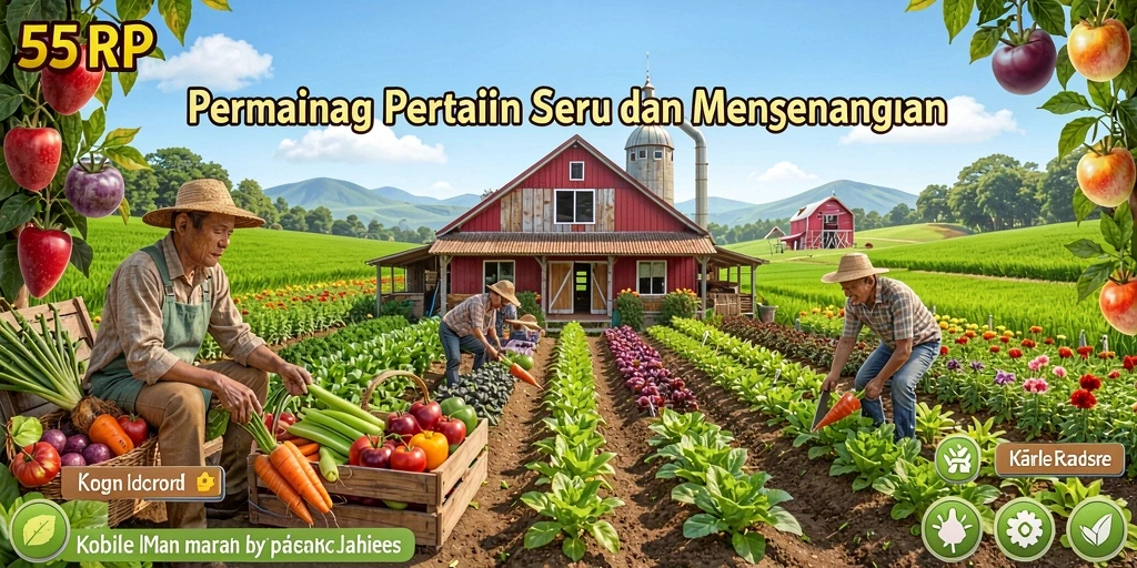 Tangkapan layar dari gameplay <strong>55RP</strong> menunjukkan aktivitas bertani yang seru dan menantang.