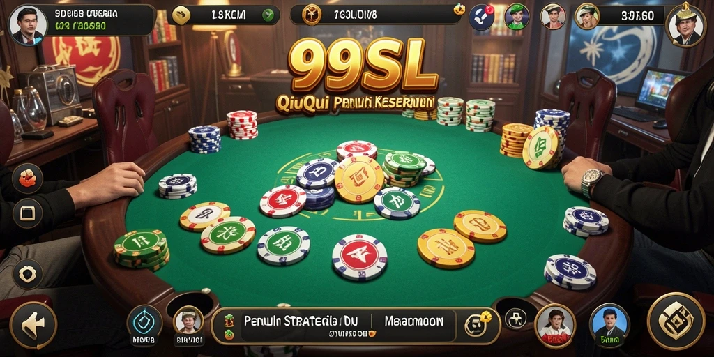 Screenshot gameplay 99SLL menampilkan aksi seru permainan QiuQiu.