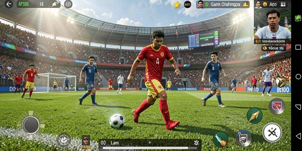 Screenshot utama API288 menampilkan gameplay action-packed dalam pertandingan olahraga.