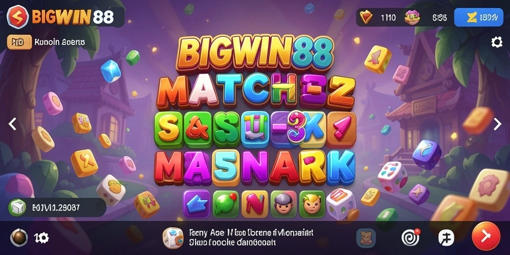 Screenshot gameplay menunjukkan kombinasi warna-warni dalam BIGWIN88.