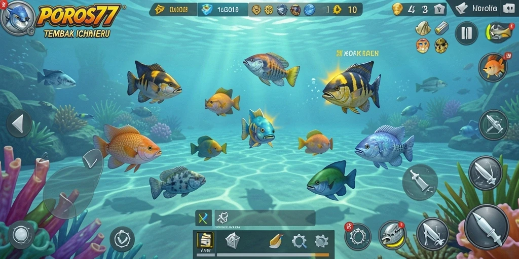 Tangkapan layar gameplay Tembak Ikan yang menegangkan di POROS77.