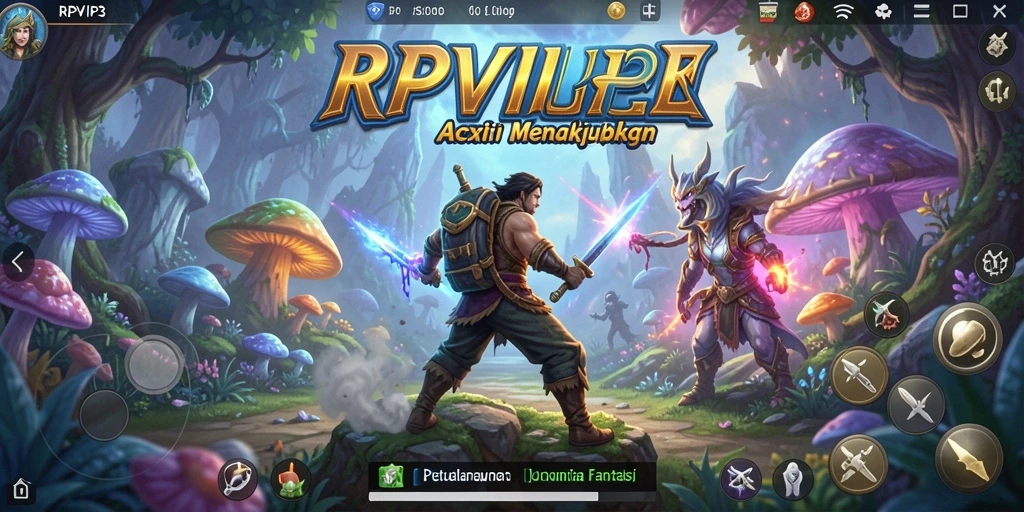 Tampilan gameplay RPVIP3 yang penuh aksi dan grafis menawan.
