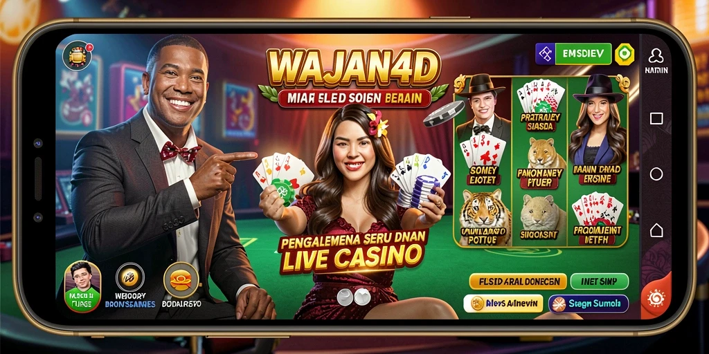Screenshot gameplay WAJAN4D menampilkan aksi seru Live Casino.