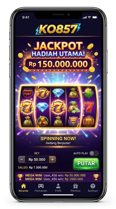 Tampilan antarmuka pengguna di aplikasi ko857 yang sederhana dan informatif.
